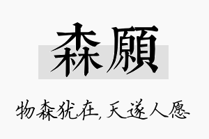 森愿名字的寓意及含义