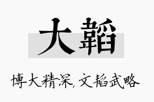 大韬名字的寓意及含义