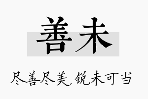 善未名字的寓意及含义