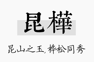 昆桦名字的寓意及含义