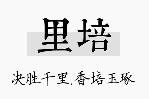 里培名字的寓意及含义