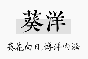 葵洋名字的寓意及含义