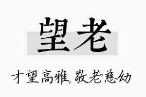 望老名字的寓意及含义