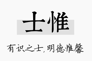 士惟名字的寓意及含义