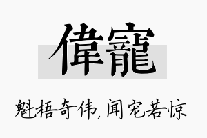 伟宠名字的寓意及含义