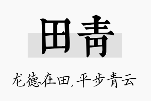 田青名字的寓意及含义