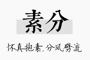 素分名字的寓意及含义