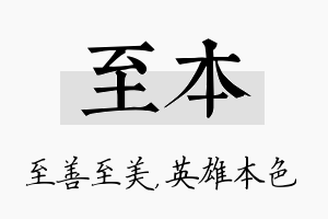 至本名字的寓意及含义