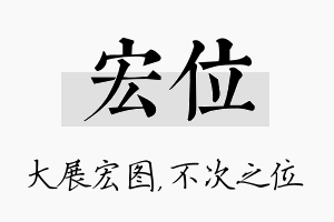 宏位名字的寓意及含义