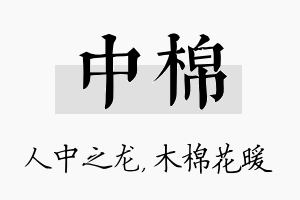 中棉名字的寓意及含义