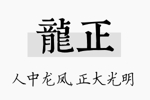 龙正名字的寓意及含义