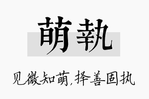 萌执名字的寓意及含义