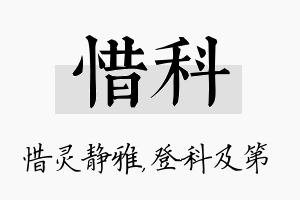 惜科名字的寓意及含义