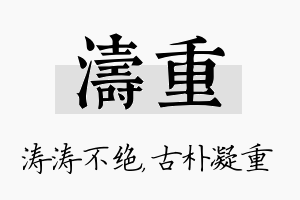 涛重名字的寓意及含义