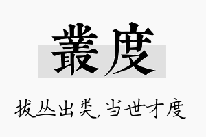 丛度名字的寓意及含义