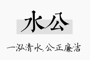 水公名字的寓意及含义