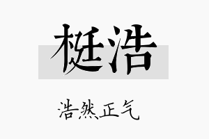 梃浩名字的寓意及含义