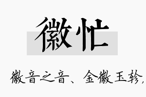 徽忙名字的寓意及含义