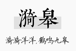 漪皋名字的寓意及含义