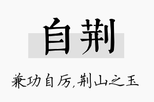 自荆名字的寓意及含义