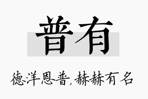 普有名字的寓意及含义