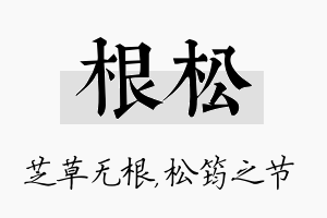 根松名字的寓意及含义