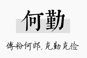 何勤名字的寓意及含义