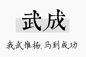 武成名字的寓意及含义