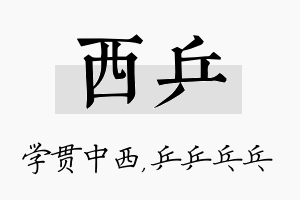 西乒名字的寓意及含义