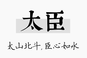 太臣名字的寓意及含义