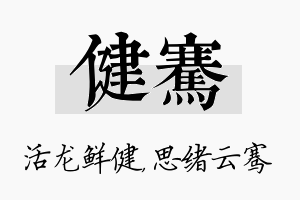 健骞名字的寓意及含义