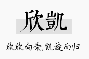 欣凯名字的寓意及含义