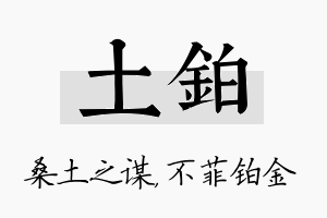 土铂名字的寓意及含义