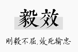 毅效名字的寓意及含义