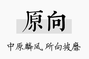 原向名字的寓意及含义