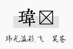 玮翀名字的寓意及含义