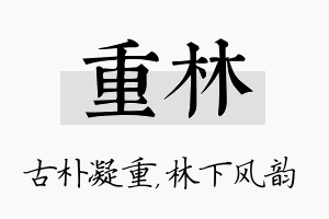 重林名字的寓意及含义