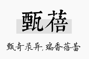 甄蓓名字的寓意及含义