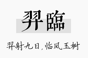 羿临名字的寓意及含义