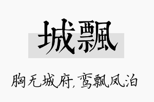 城飘名字的寓意及含义