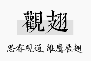 观翅名字的寓意及含义