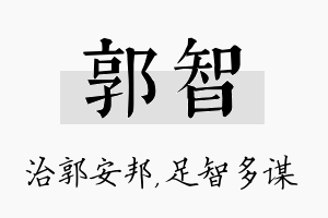 郭智名字的寓意及含义