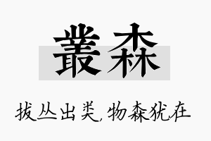 丛森名字的寓意及含义