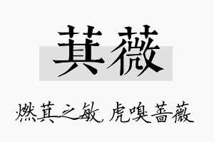 萁薇名字的寓意及含义