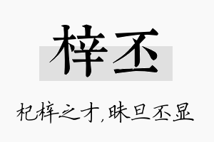 梓丕名字的寓意及含义