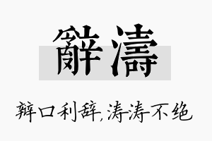 辞涛名字的寓意及含义