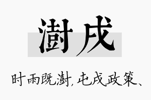 澍戌名字的寓意及含义