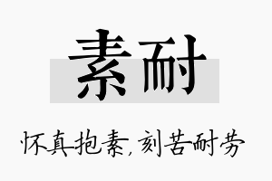 素耐名字的寓意及含义