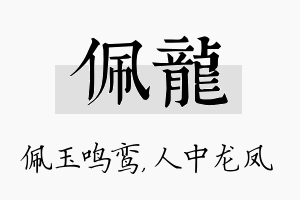 佩龙名字的寓意及含义