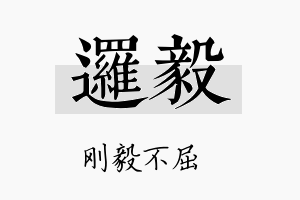 逻毅名字的寓意及含义